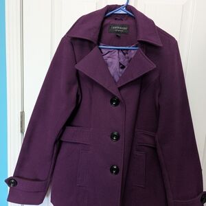 Centigrade Women's Elegant Purple Pea Coat